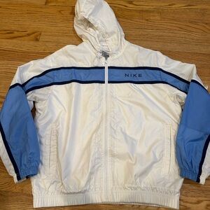 VTG 90s NIKE Women's Size Medium Warmup Windbreaker Hoodie Jacket Full Zip A12